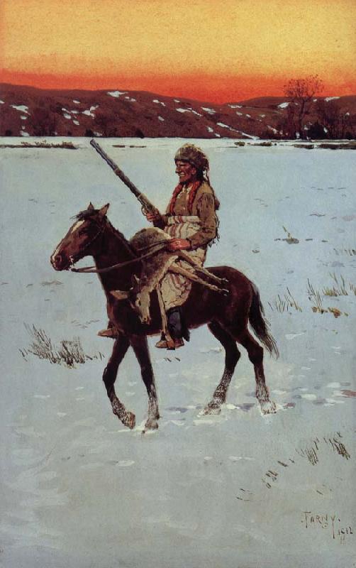 Henry F. Farny Indian Returning from the Hunt Sweden oil painting art